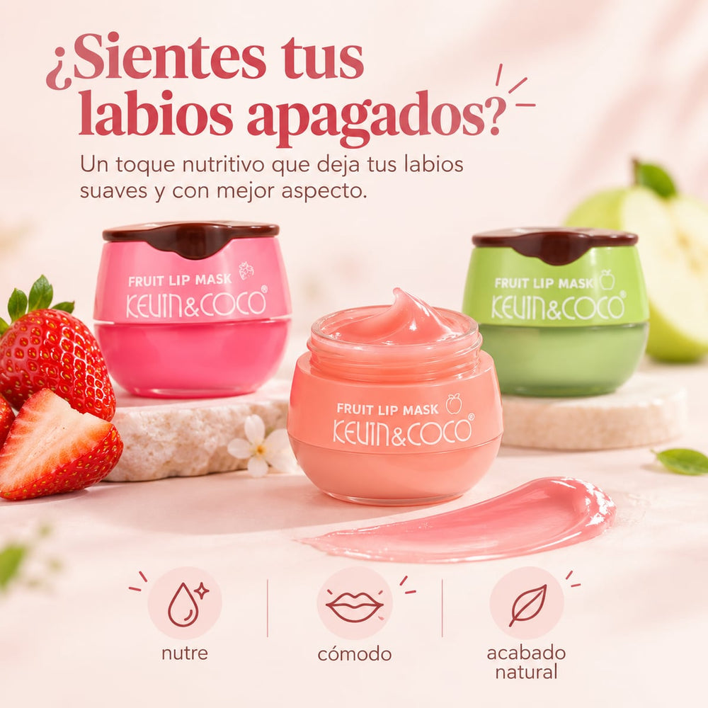 Mascarilla labial frutal de textura suave