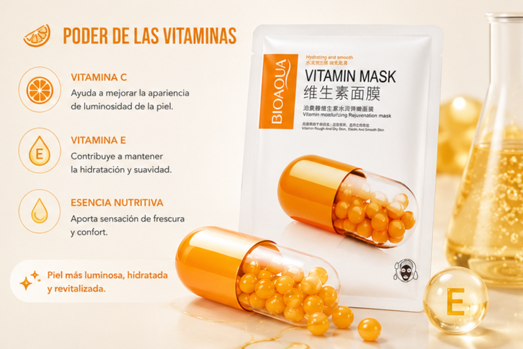Mascarilla Facial Rejuvenecedora con Vitamina C y E