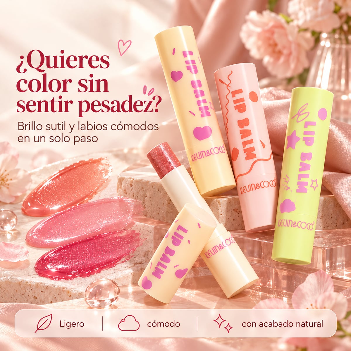 Bálsamo labial en barra con acabado natural