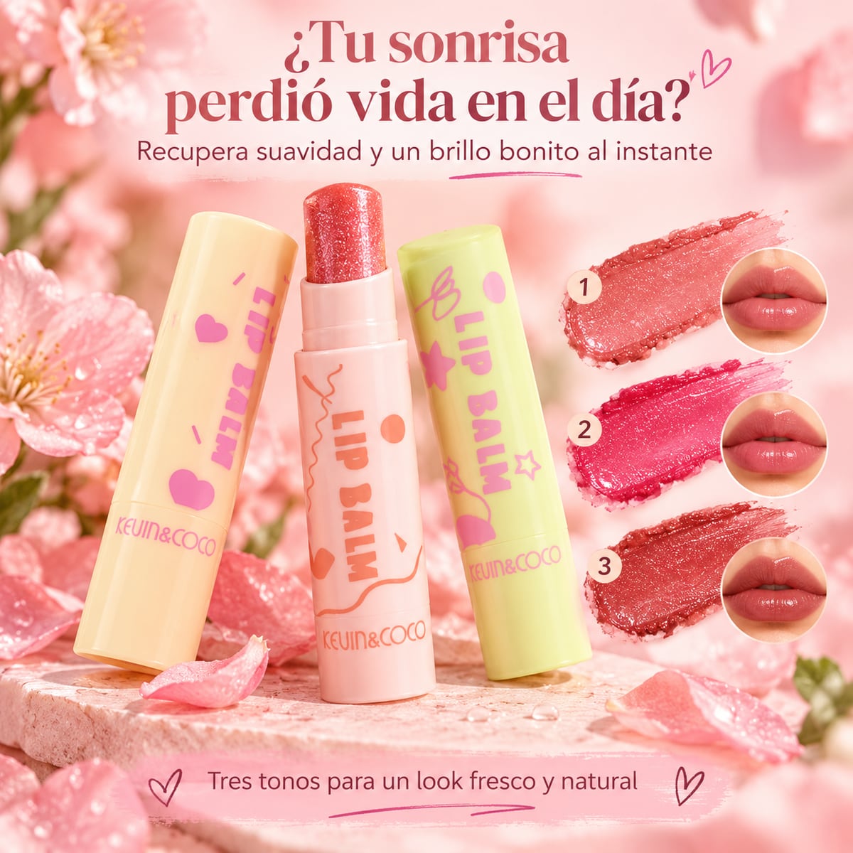 Swatches del bálsamo labial en barra