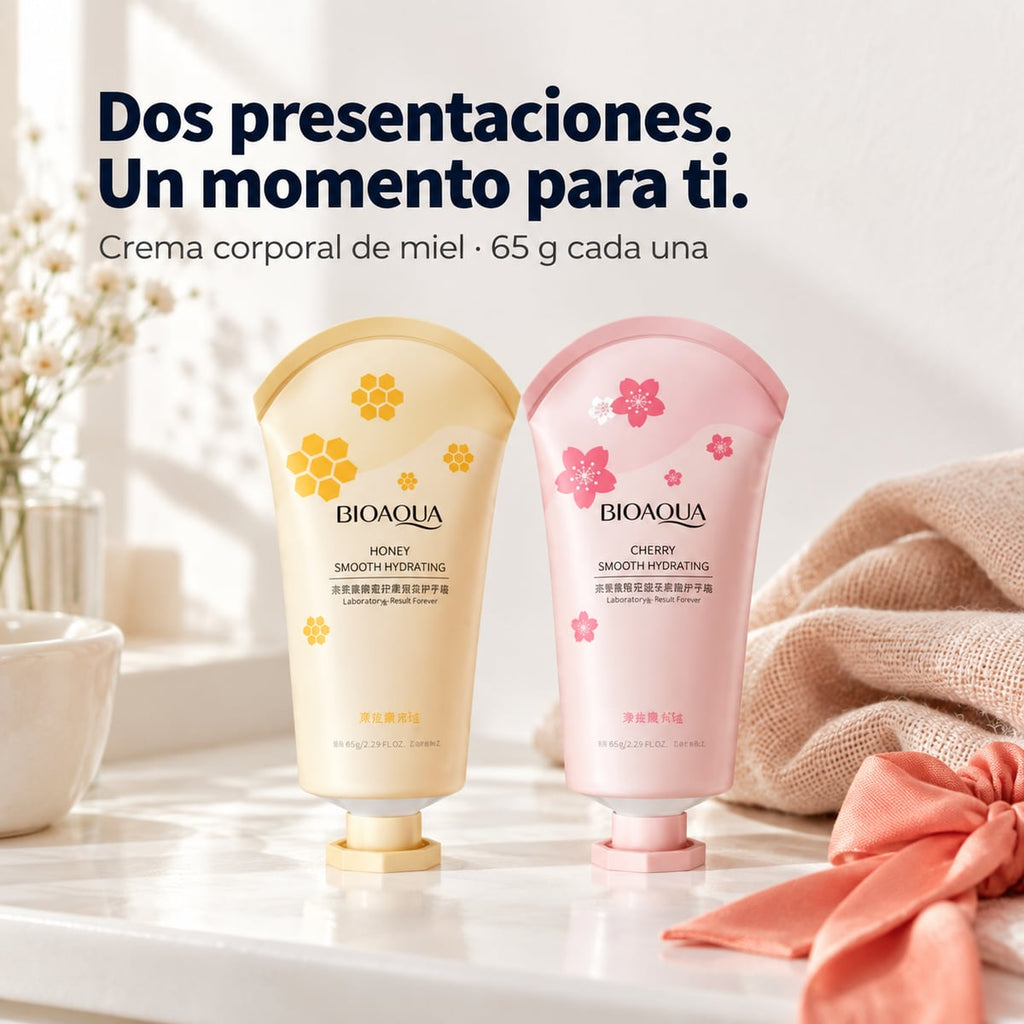 Crema corporal de miel en sus dos presentaciones