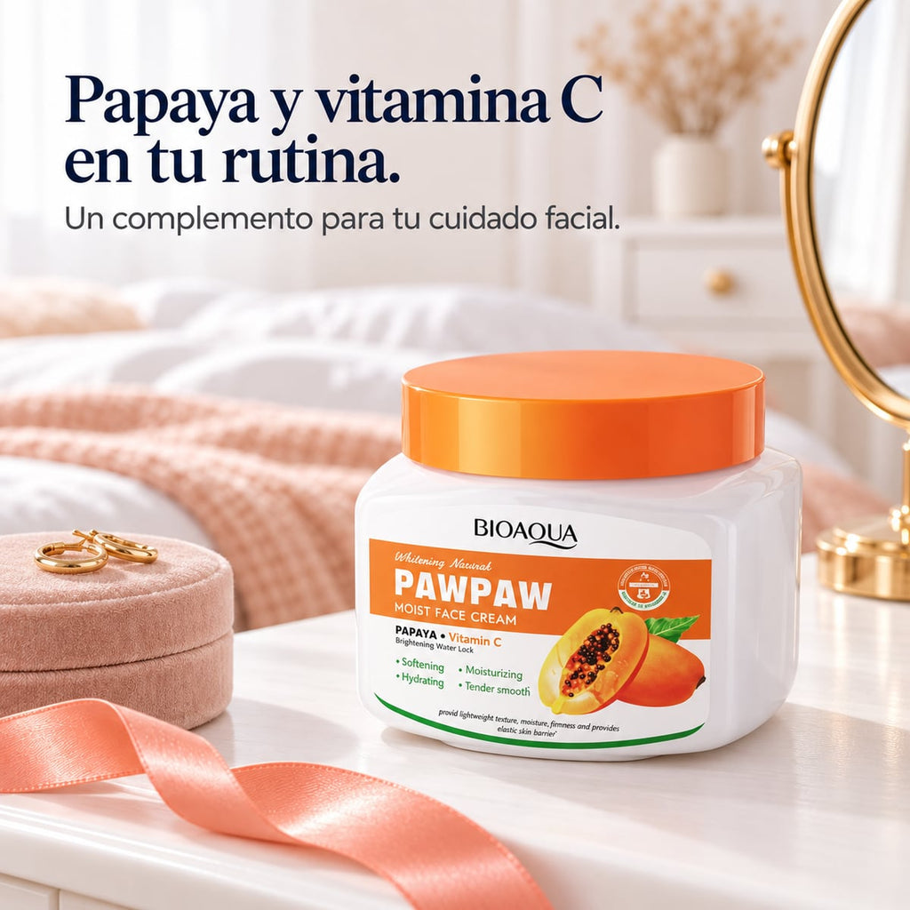 Crema de papaya en el tocador