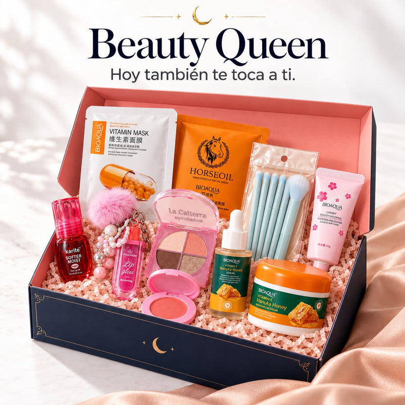 Kit Beauty Queen de Makeup Moon en su caja