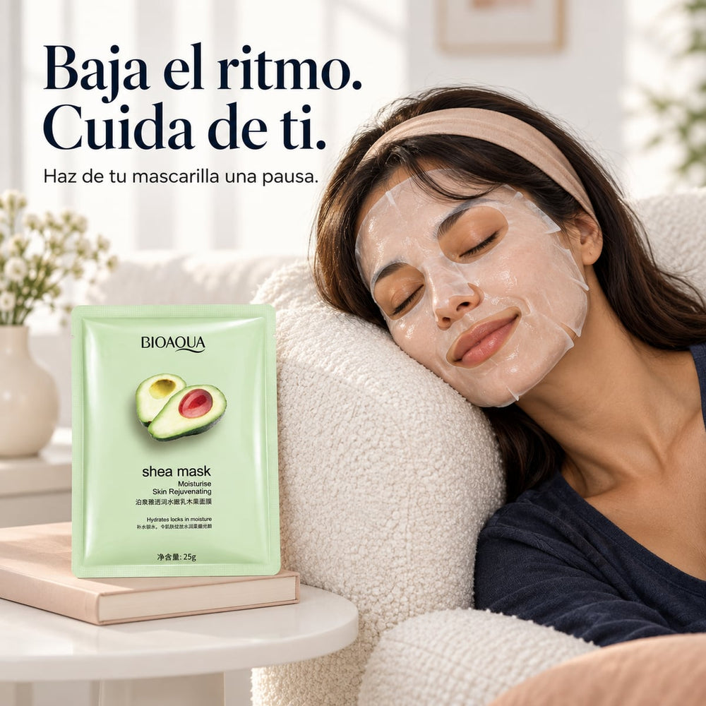 Mascarilla de aguacate en el tocador