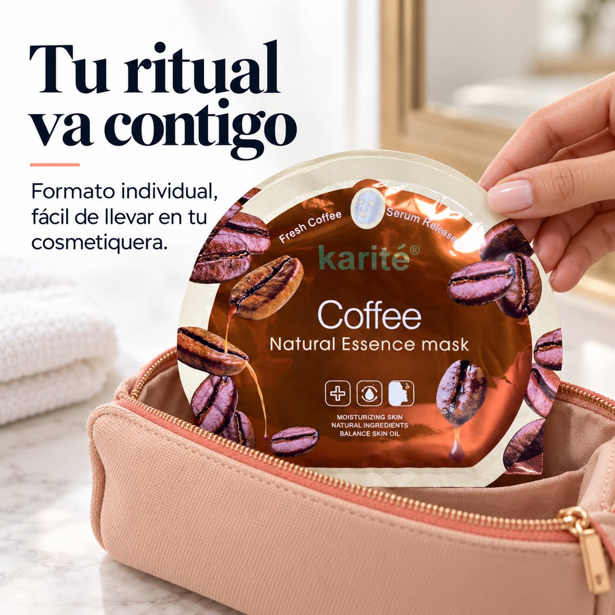 Mascarilla de café lista para usar