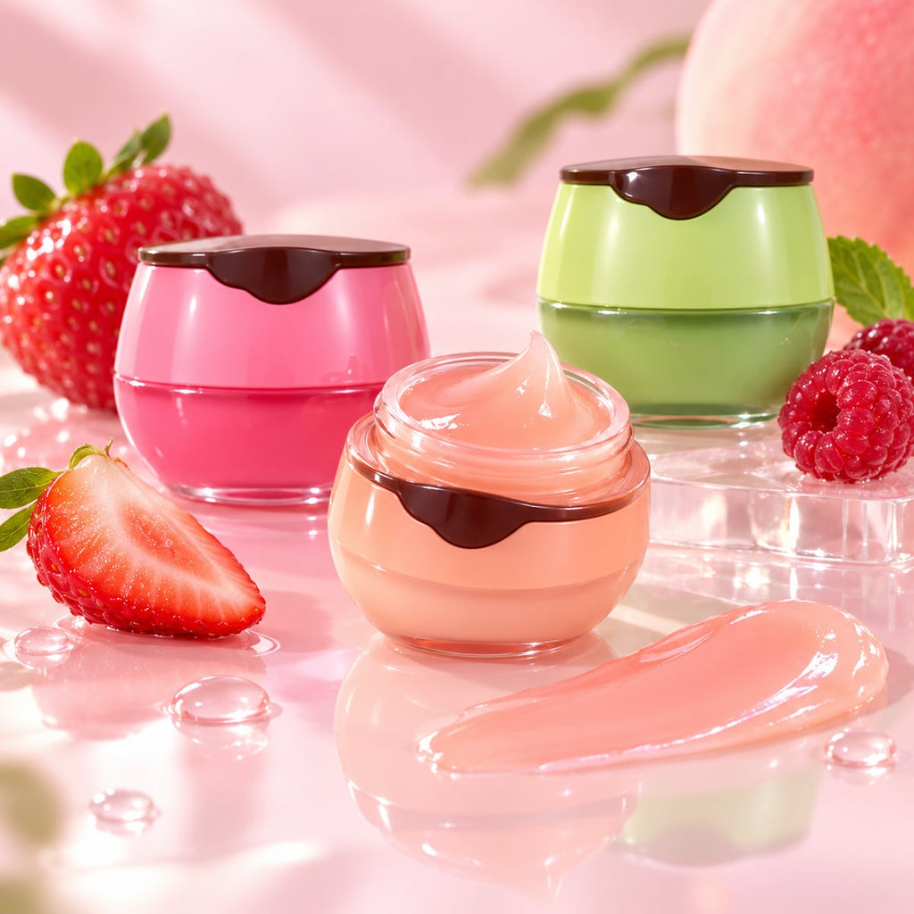 Textura de la mascarilla labial frutal