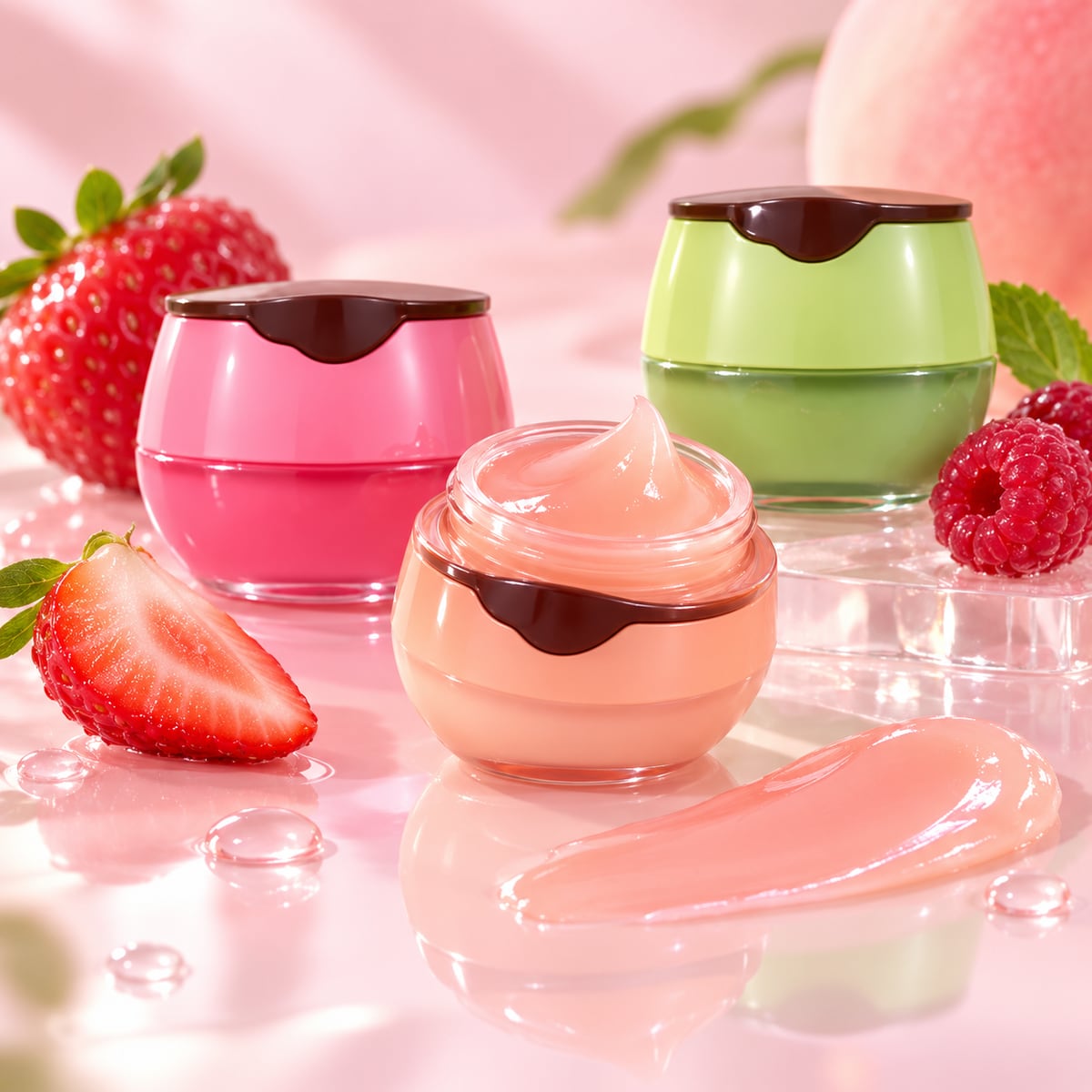 Textura de la mascarilla labial frutal