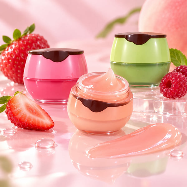 Textura de la mascarilla labial frutal