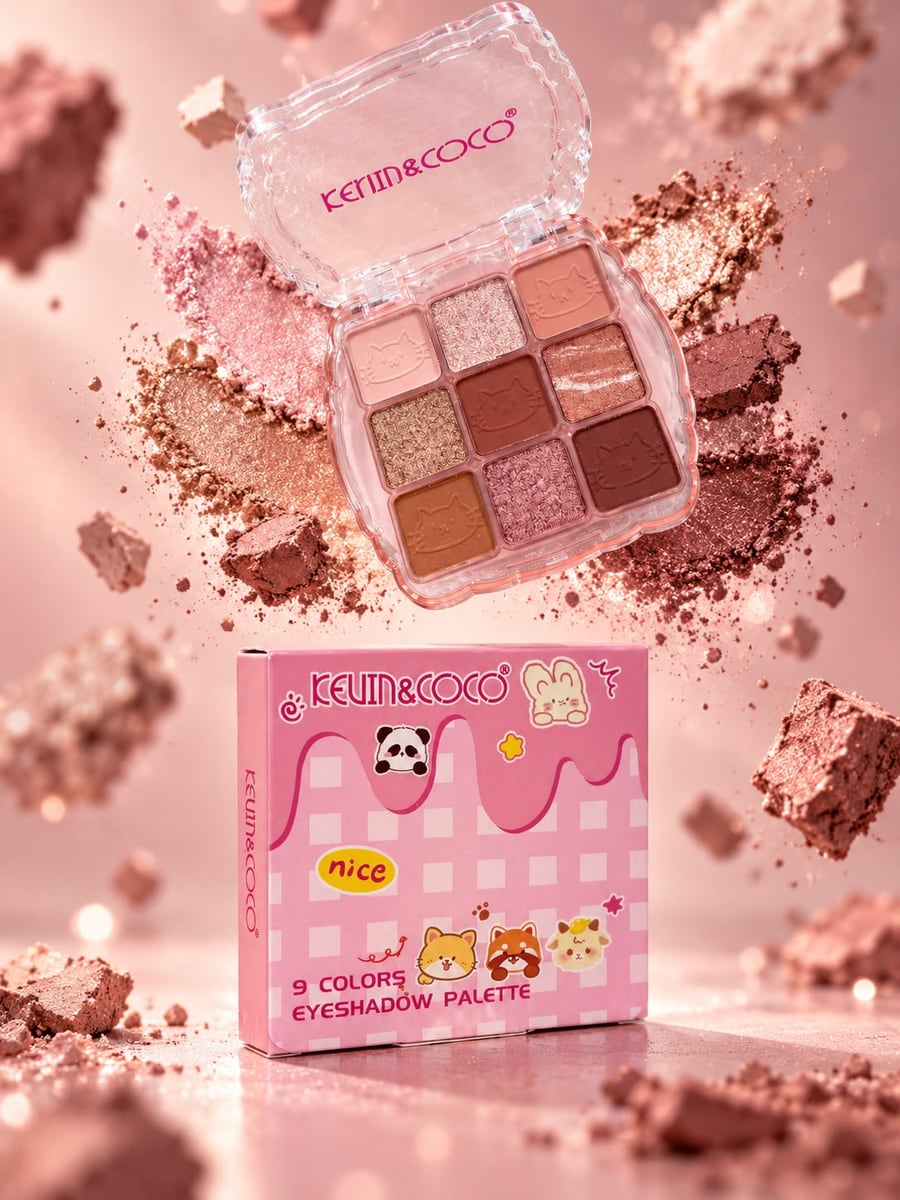 Paleta de sombras Kevin & Coco con su caja