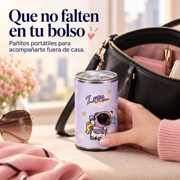 Pañitos portátiles en el bolso