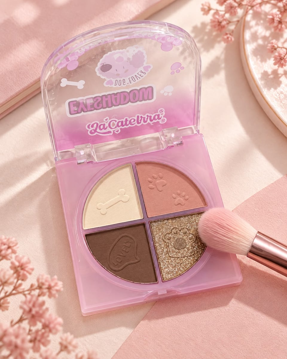 Paleta La Calterra abierta con brocha